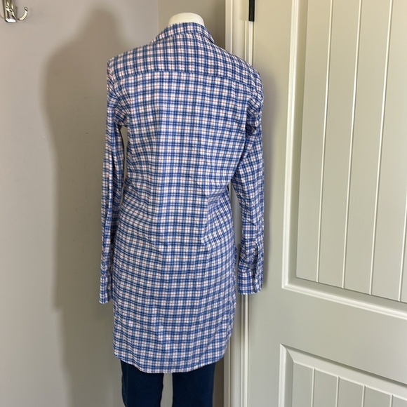 Frank and Eileen Grayson Shirt Italian Fabric Plaid Blue Red Classic Fit Sz S - Picture 5 of 15